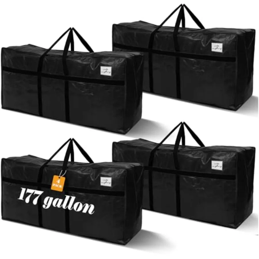 

XXL Heavy Duty Moving Bags for College Dorm Travel: Durable Polyester, Black, Extra Large Capacity Foldable Design with Reinfor