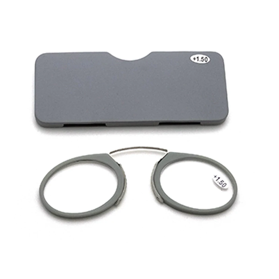 NONOR TR Clip Nose Bridge Mini-Lesebrille 1,0 bis 3,5 Tragbare Presbyopie-Brille mit Etui
