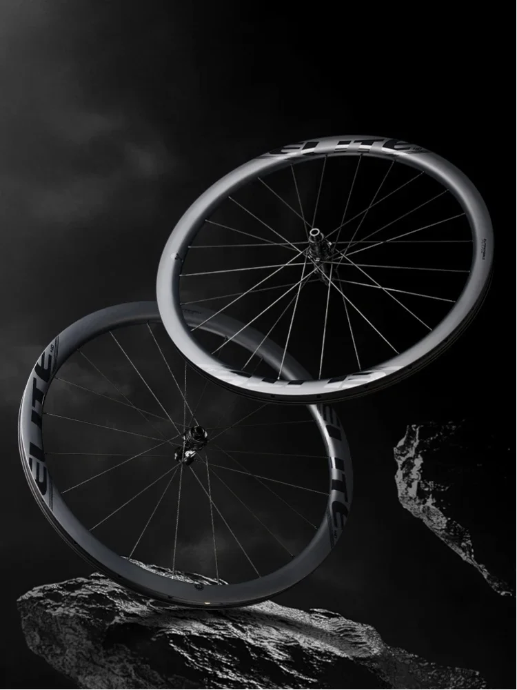 ELITEWHEELS PRO GRAVEL 700C Carbon-Laufradsatz, 24mm Innenlaufrad, Center Lock Scheibenbremse, 50T Ratchet Cyclocross-Räder, HG/XDR Nabe