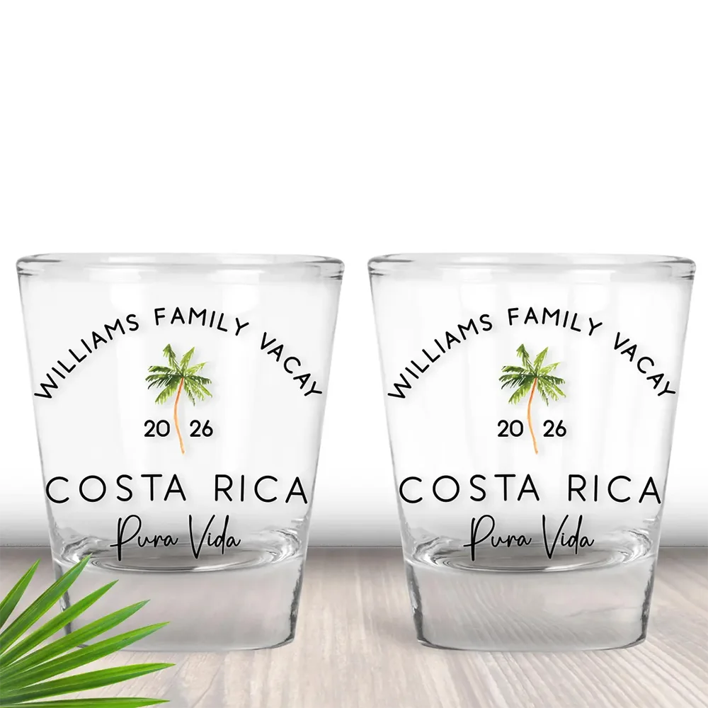 Custom Palm Tree Pattern Shot Glasses Personalized Tropical Drink Cups Party Favors For Beach Bachelorette Birthday Celebration - view 4