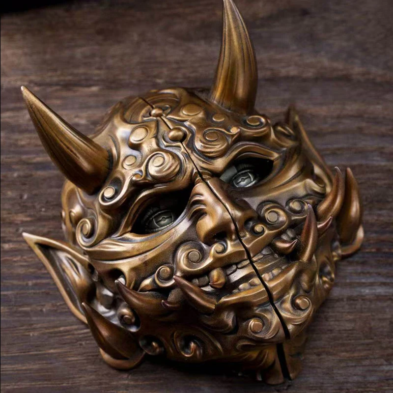 Outdoor Portable EDC Creative Copper Machinery Prajna Ghost Head Mask Refractors Finger Stickers Toys Tools