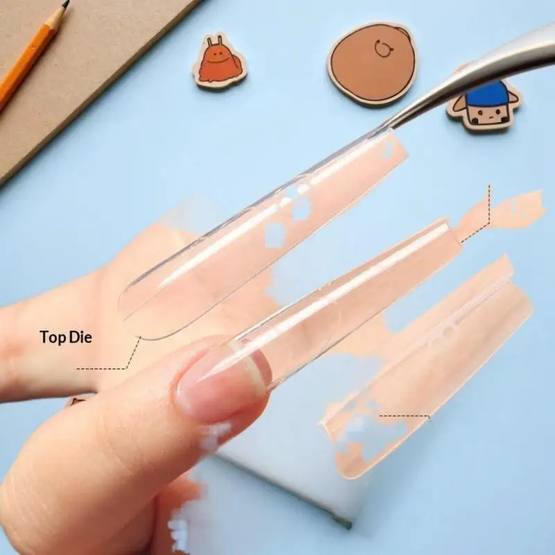 240 stuks sandwich dubbele nagelvormen 15 maten extensies-dubbele vormen boven onder schimmel lange doodskist amandel nail art vormen manicure tool