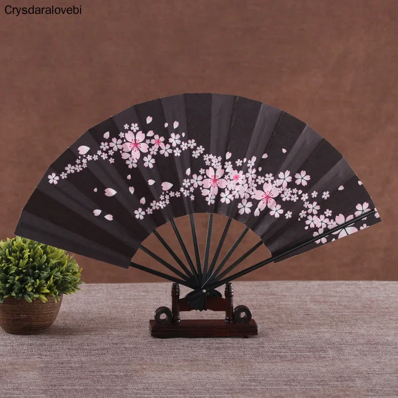 Rice Paper Baking Lacquer Side Bone Chopsticks Fan Printed Design Pocket Fan Home Decoration Pattern Dance Handheld Fan