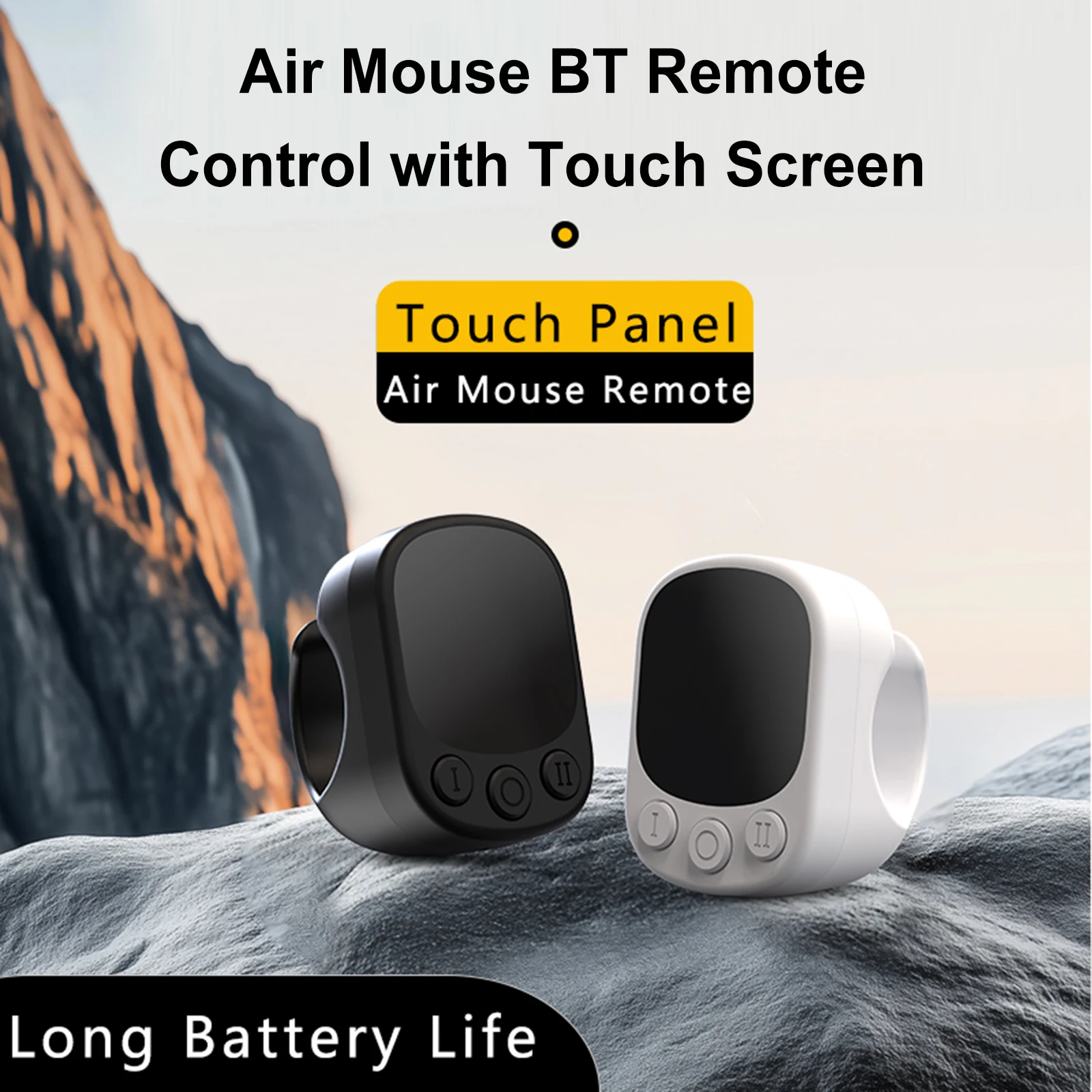 Remote Control BT Camera Shutter Remote Remote Scrolling Ring Touch Screen Page Turner for iPhone Android Tablet