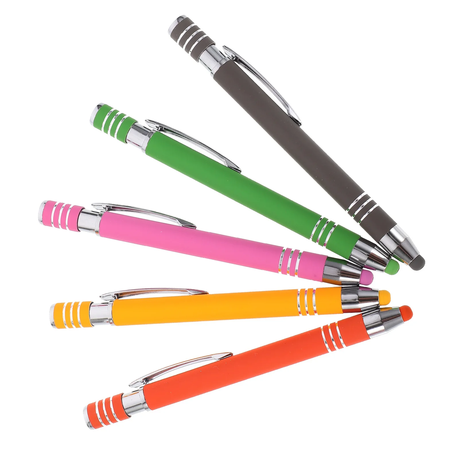 5Pcs Metal Ballpoint Pen Creative Stylus Capacitive Touch Screen Multi-Function Handwriting Stylus Pen Screen Pens
