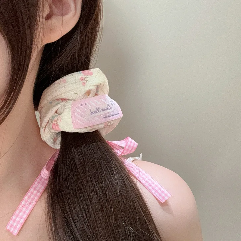 الكورية نمط الحلو فراشة عقدة العلاقات الشعر النسيج العصابات الشعر للنساء رائعتين أغطية الرأس لطيف مطاطا العصابات الشعر Pentru Воalos