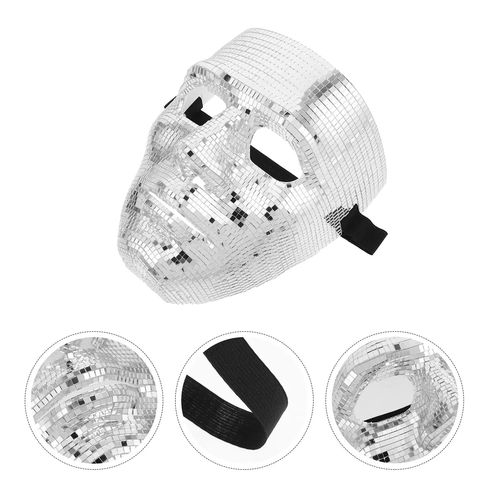 

Flashy Face Mask Disco Ball Design Lightweight For Party Halloween Carnival Nightclub Festival Masquerade Cosplay Costume