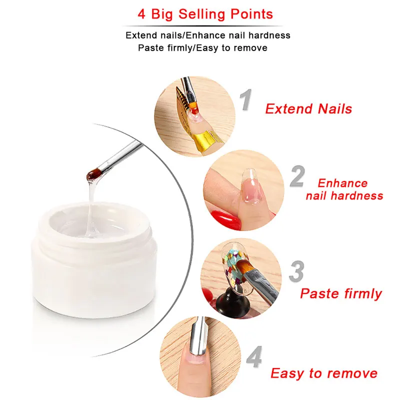 LIMEGIRL エクステンドネイル UV ジェル 5 グラムクリアホワイトピンクビルダージェルポリッシュエクステンド/強化爪ペーストしっかり簡単にマニキュアを削除