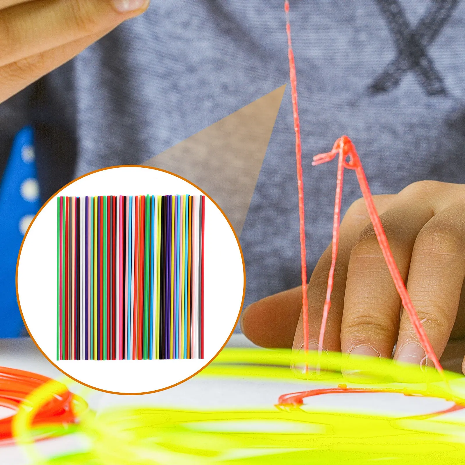 

110Pcs 3D Printing Pen Filament Refills 2.5mm Pcl Flexible 22 Colors Colorful Filament for 3D Printing Pen Accessories