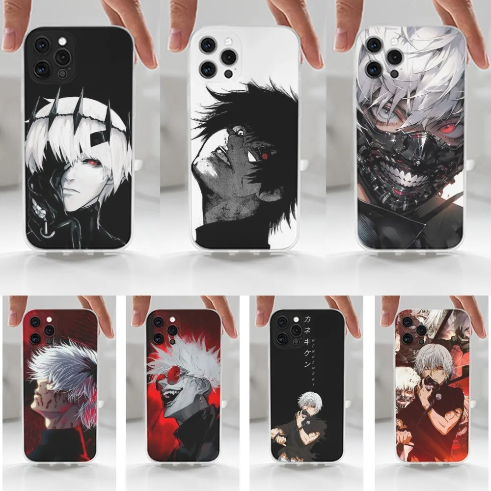 Funda Manga Anime K-Ken K-Kaneki para iPhone 16,15,14,13,12,11 Plus,Pro,Max,XR,XS,X,7,8 Plus,SE,Mini,transparente,funda de silicona