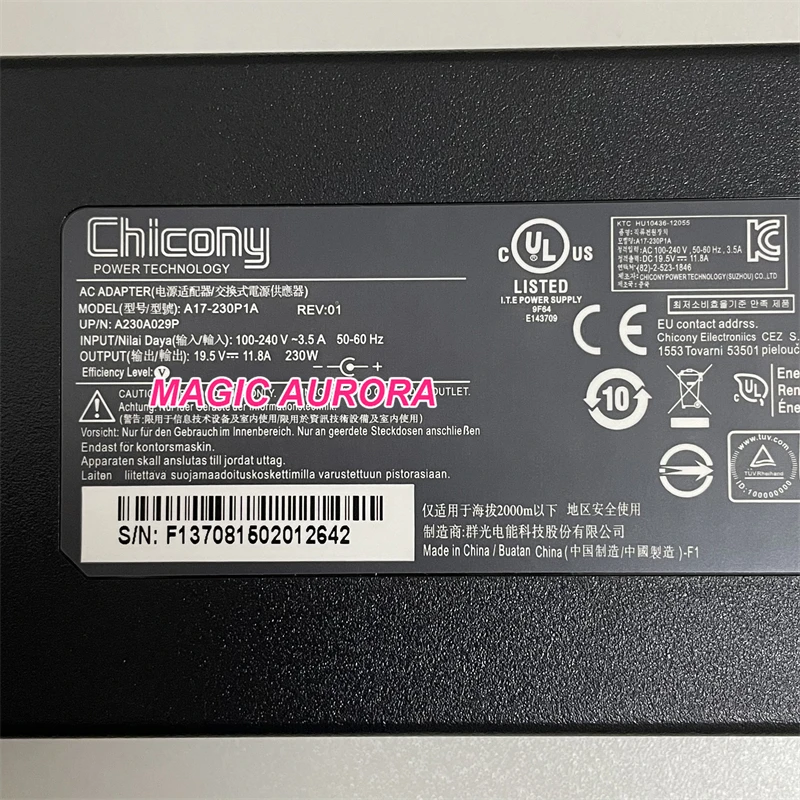 Imagem -02 - Carregador Portátil 19.5v 11.8a para Gigabyte Aero 15 Oled ya x7 dt v8 v7 Gs75 9sg Gs75 Discrição Discrição 9sf 9se 9sg A17230p1a 230w