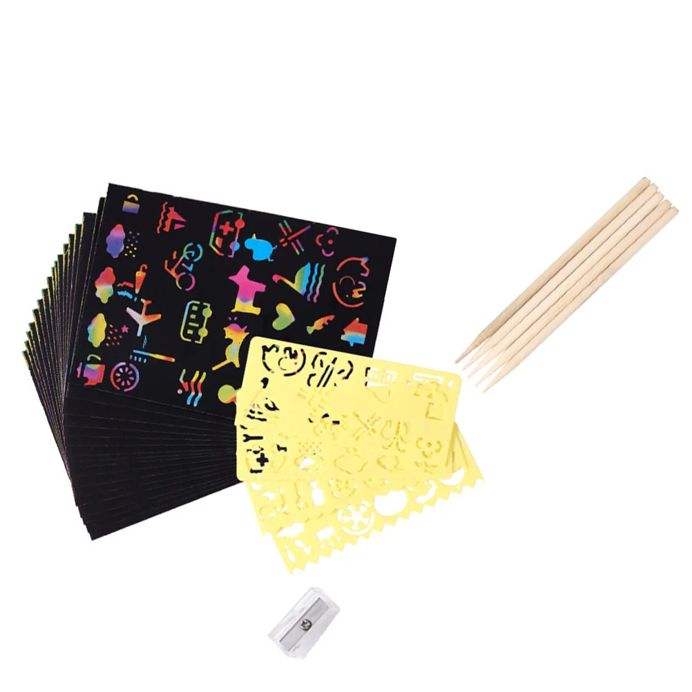 Scratch Set Tools voor kinderen Handgeschilderde kaarten Suite Paper Jam Kinderen DIY-speelgoed