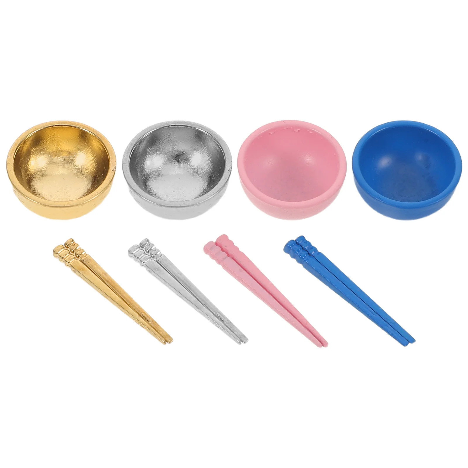 

4 комплекта миниатюрной кухонной утвари, миски, палочки для еды, масштаб 1:12, диорама, обеденные аксессуары, реалистичный домашний декор