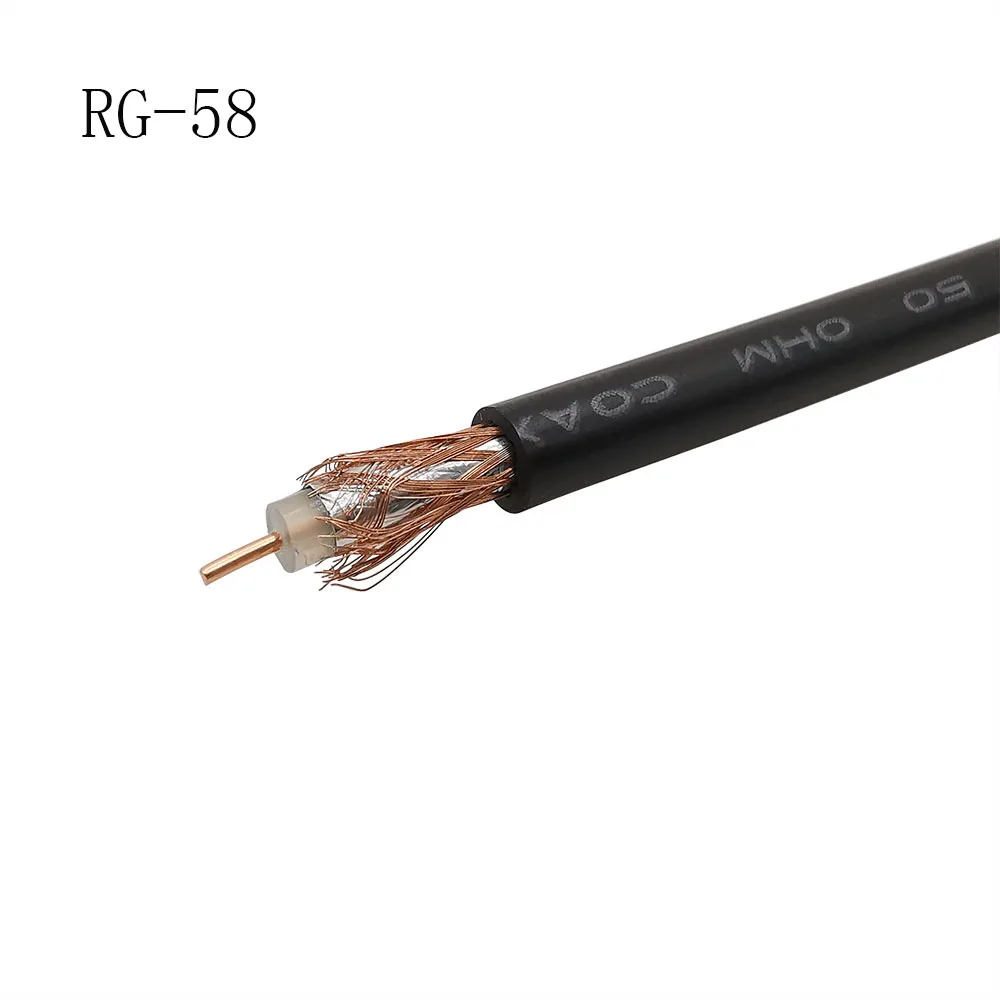 RG-58 RG58U Coax Pigtail Wire Cables RG58 50 ohm RF Coaxial Cable 3M 5M 10M 15M 20M 25M 30M 40M 50 Meters Black