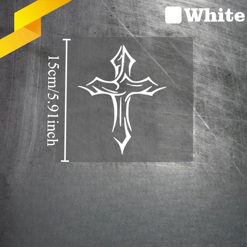 Gothic Cross Vinyl Sticker, Waterproof UV Resistant Self-Adhesive Decal For Car Window Motorcycle Laptop