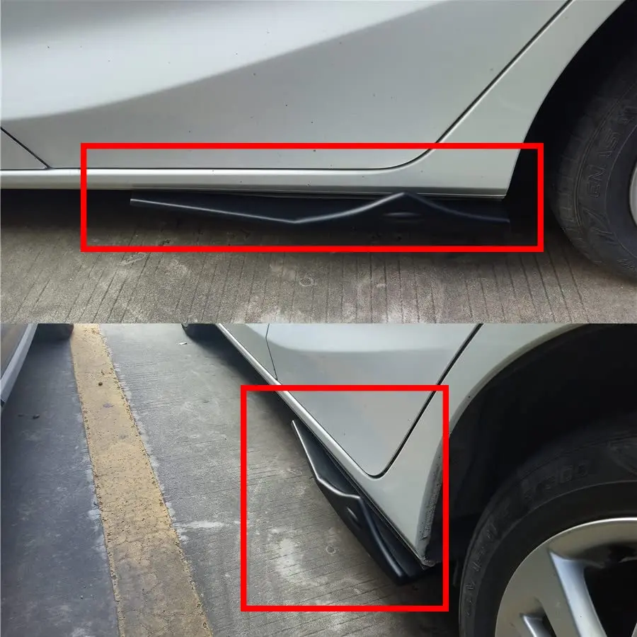 2 قطعة تنورة جانبية للسيارة باللون الأسود، موزع روك وينجليت كانارد، ديكور مجرفة #3