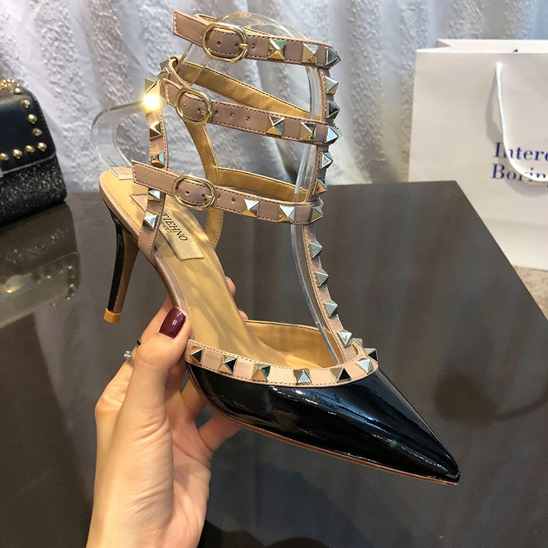 

Women's Sandals Summer High Heel Ankle Strap Sandals Fashion Sexy Women's Party Wedding Pumps Pointed Thin Heel Luxury Shoes