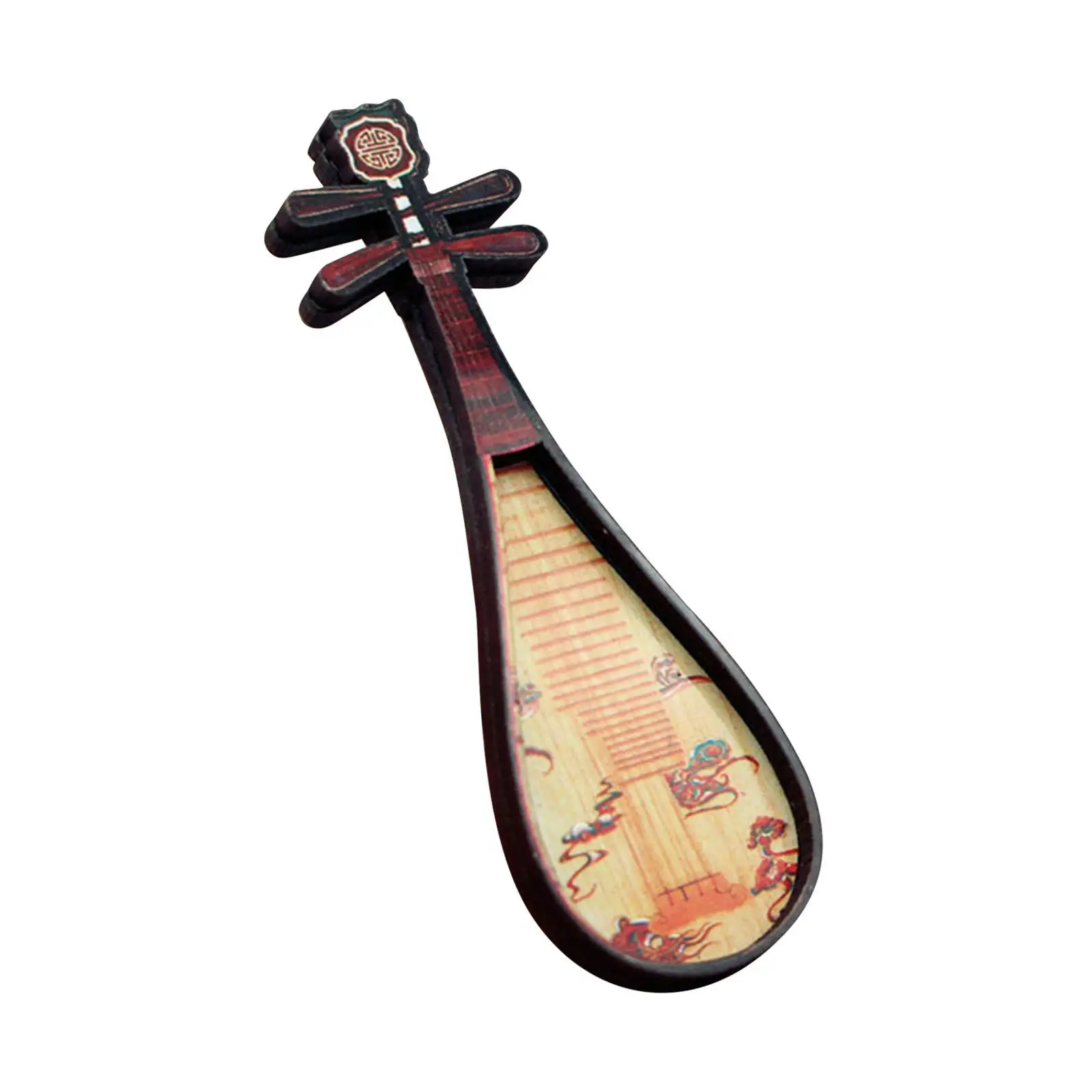 نموذج آلة موسيقية مصغرة لبيت الدمى ملحقات لعبة خشبية مصنوعة يدويًا لتزيين أثاث بيت الدمية 1 12 #2