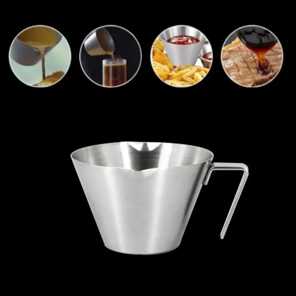 Coffee Measuring Cup with Scale Stainless Steel Espresso Measuring Cup with Dual Scale V-shaped Spout Barista Tool for Coffee