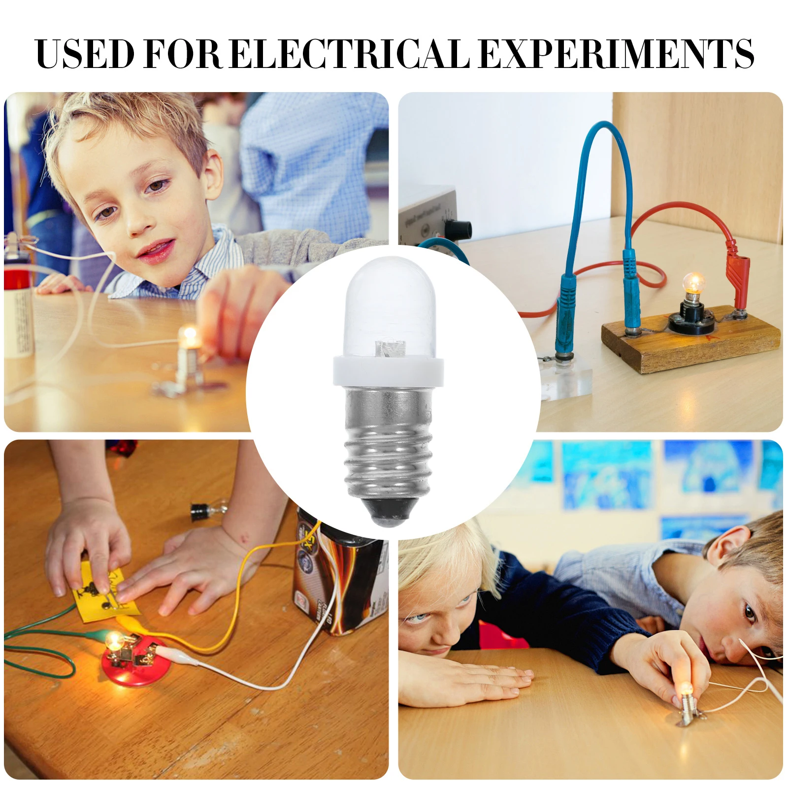 

10pcs Mini Bulbs Small LED Screw Base Micro Replacement Lighting Accessories Physical Experiment Electrical Circuit Globe
