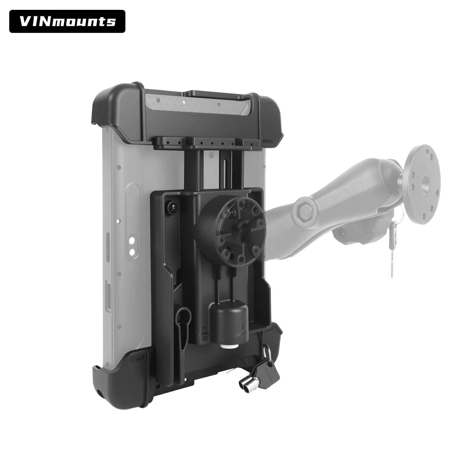 vinmounts-オフィスデスク壁用盗難防止タブレットホルダーマウント頑丈なブラケット（サムスン、アップル、パナソニック対応）270-295-210-20mmクランプ（vin-pbj-011-lock）