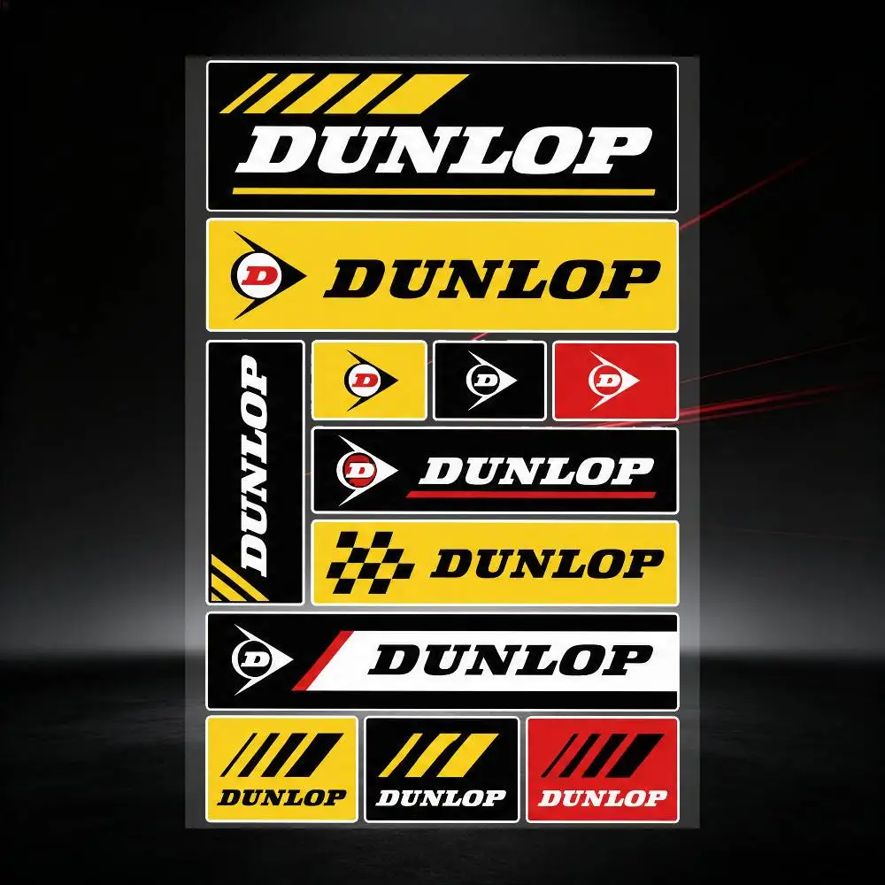 for Dunlop Long Lasting Waterproof Reflective Sticker Scratch Conceal Fit Motorcycle Car Helmet Fridge Decals