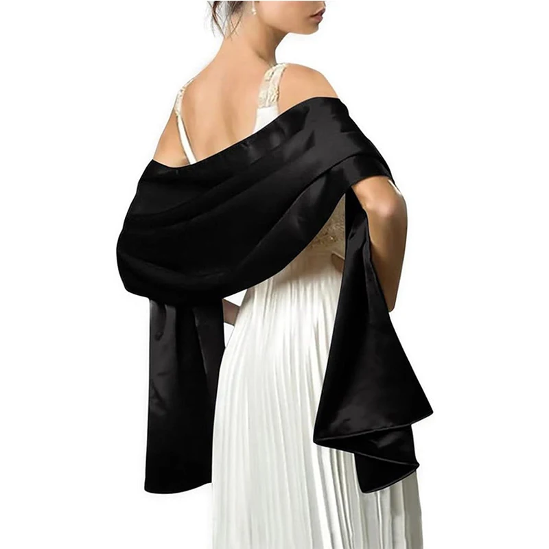 Solid color evening gown shawl Long color Ding scarf to decorate wedding dress suitable for bridal party