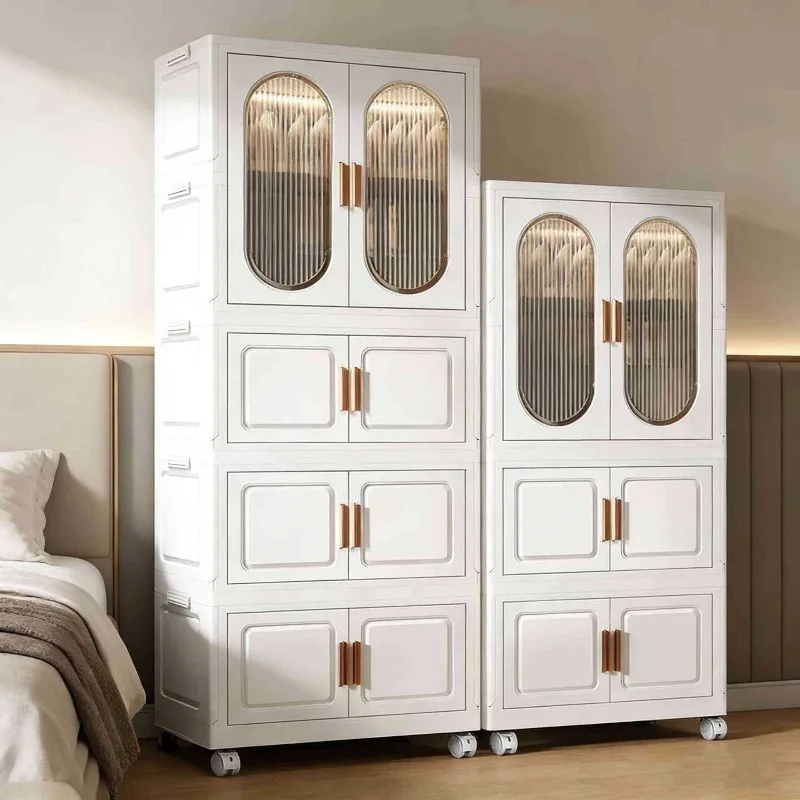 Installation-free folding storage cabinet Multi-layer household locker Plastic cabinet