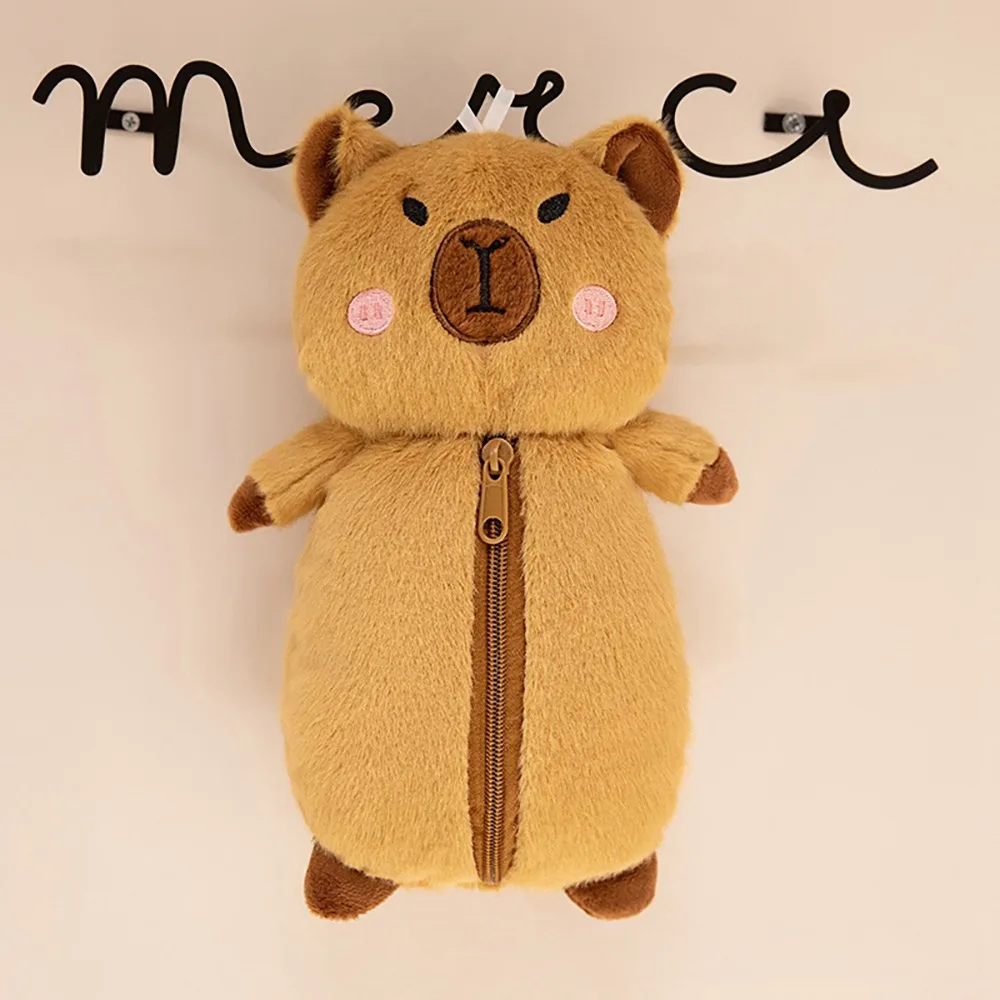 

Cat Plush Capybara Pen Bag Multi Functional Large Capacity Kitty Stationery Bag Portable Kawaii Cartoon panda Pencil Case