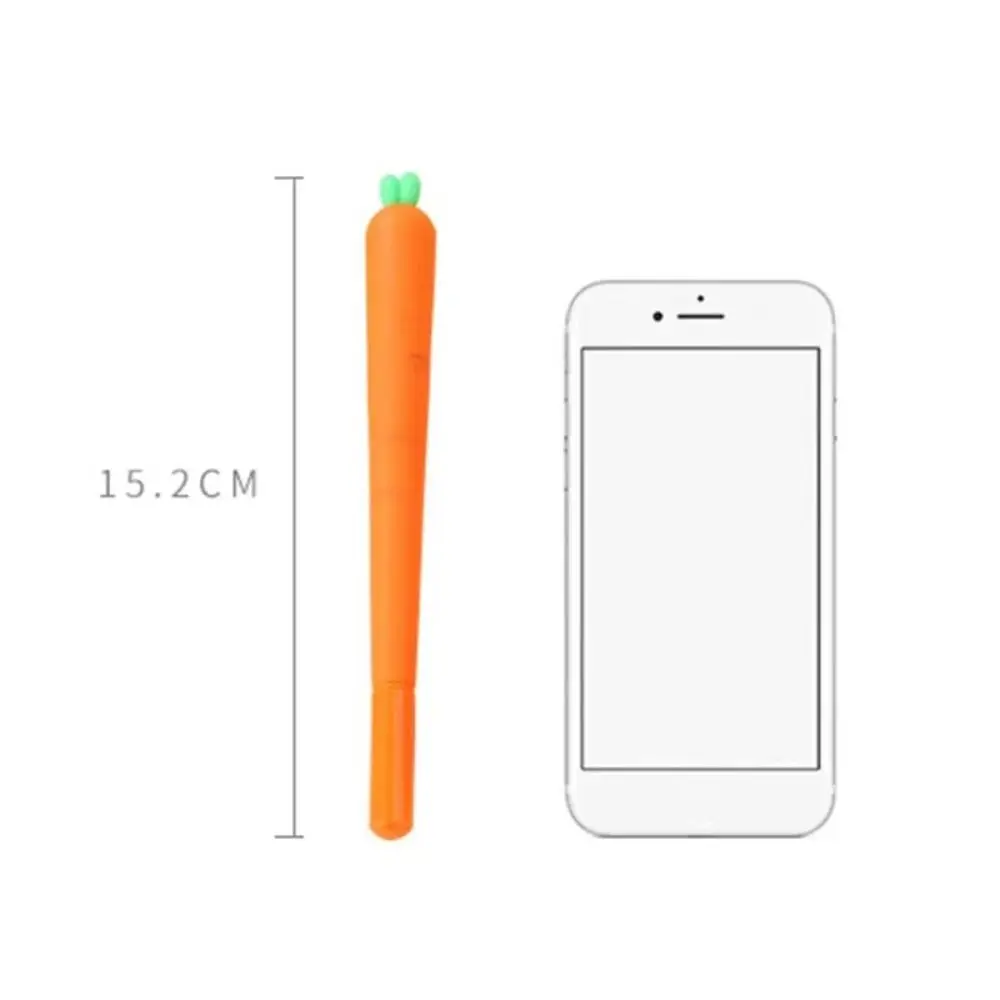 1/5Pcs Durable Simulation Carrot Gel Pen 0.5mm Quick-drying Black Pen Writing Stationery Exam Professional Pens