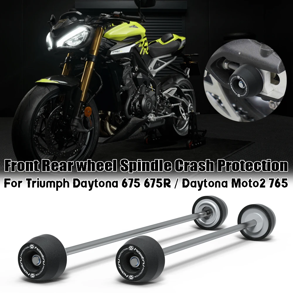 For Triumph Daytona 675 675R / Daytona Moto2 765 / 2006-2021Motorcycle Front Rear wheel Spindle Crash Protection