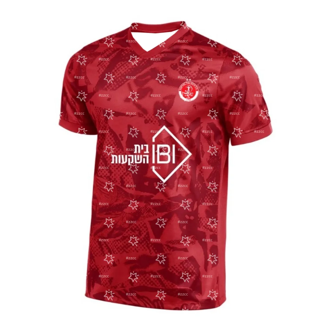 

25-26 Israeli Premier League Hapoel Tel Aviv home football Jersey match training kit Sports Dry Quickly Men's T-Shirt Kid's Tee