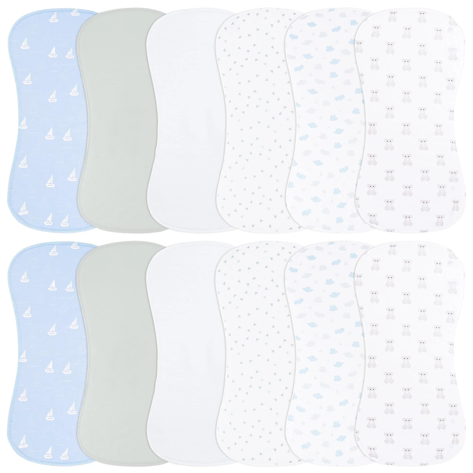 

Дизайнерские салфетки для отрыжки 2-в-1, большие размеры, мягкие хлопковые супервпитывающие детские тряпки для отрыжки, 12 шт.