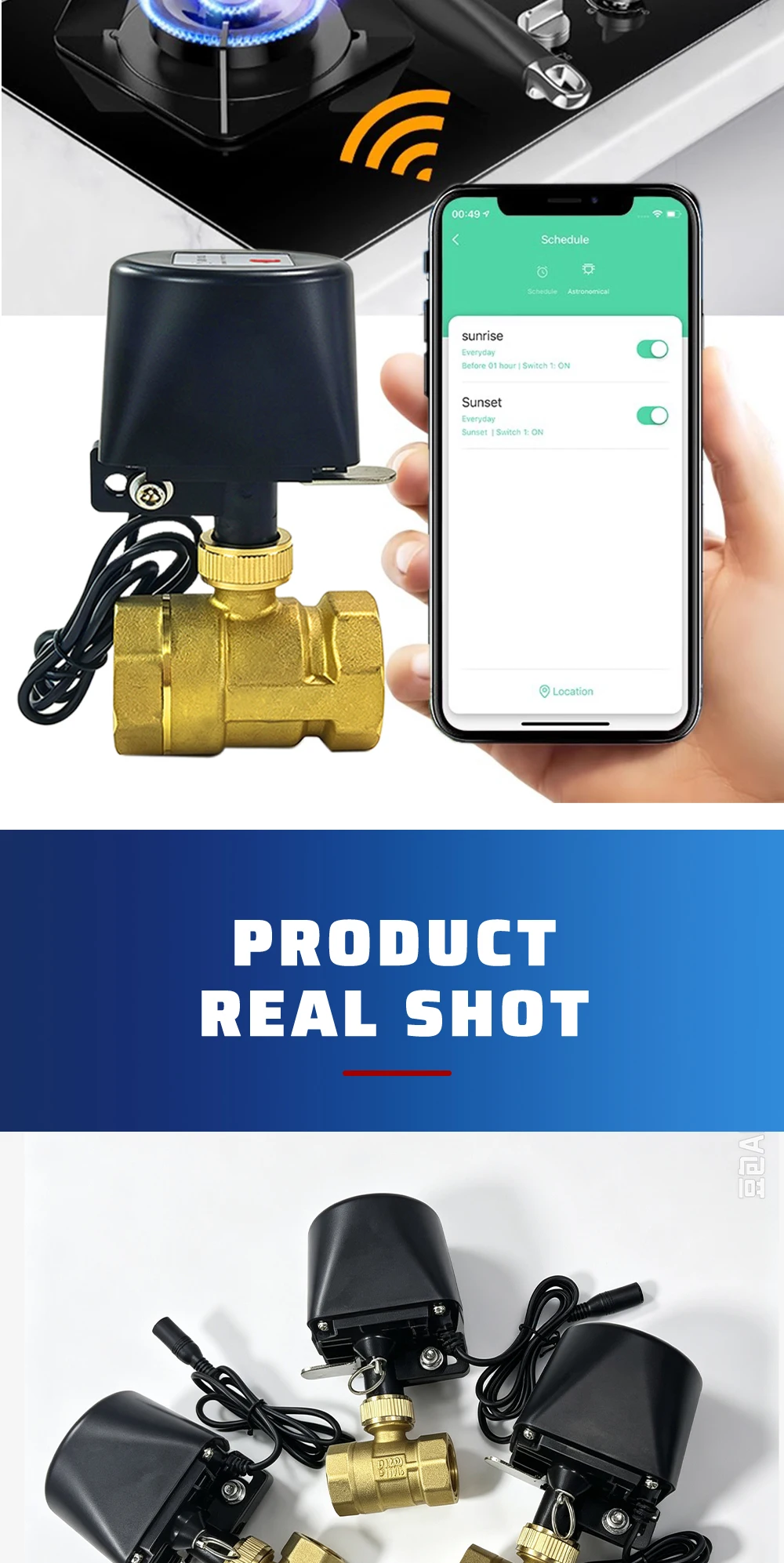 DN15 DN20 DN25 DN32 DN40 Zigbee Smart-Wasserkugelventil-Steuerung WIFI-Wasserhahn-Timer unterstützt TUYA SmartLife Alexa Google Assistant – Detail 5