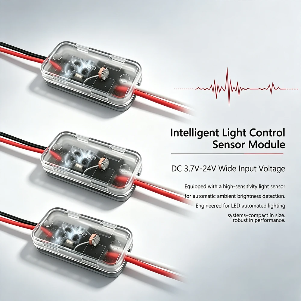 Smart Light Control Module / Photocell Sensor Module Wide Input Voltage: DC 3.7V-24V Automatic Ambient Brightness Detection