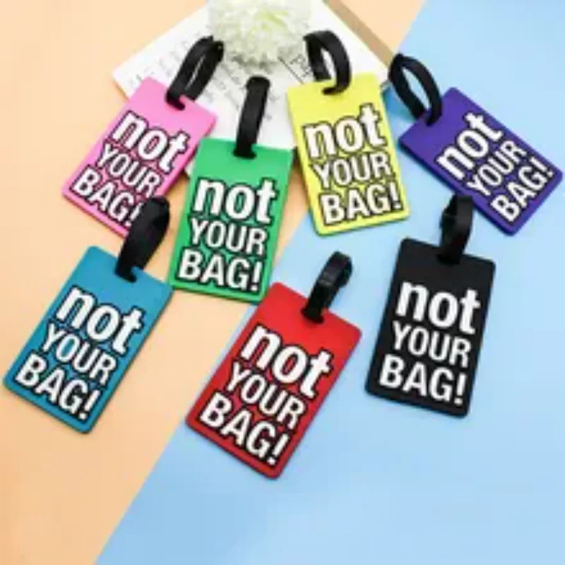 PVC Luggage Tag Letters Name Address ID Holder Tag Handbag Suitcase Cartoon Portable Travel Label Baggage Boarding Tag