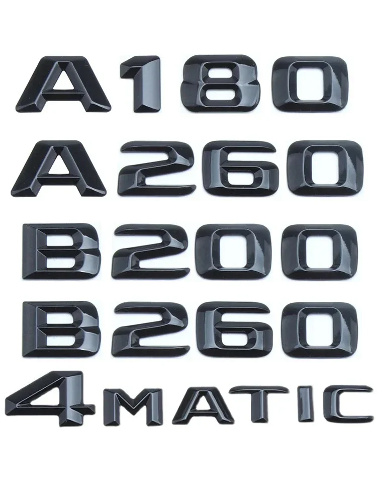 

ABS Black Car Trunk Letters Stickers A180 A200 A260 B180 B200 B260 Emblem Logo For Mercedes W176 W177 W246 W245 2015 Accessories