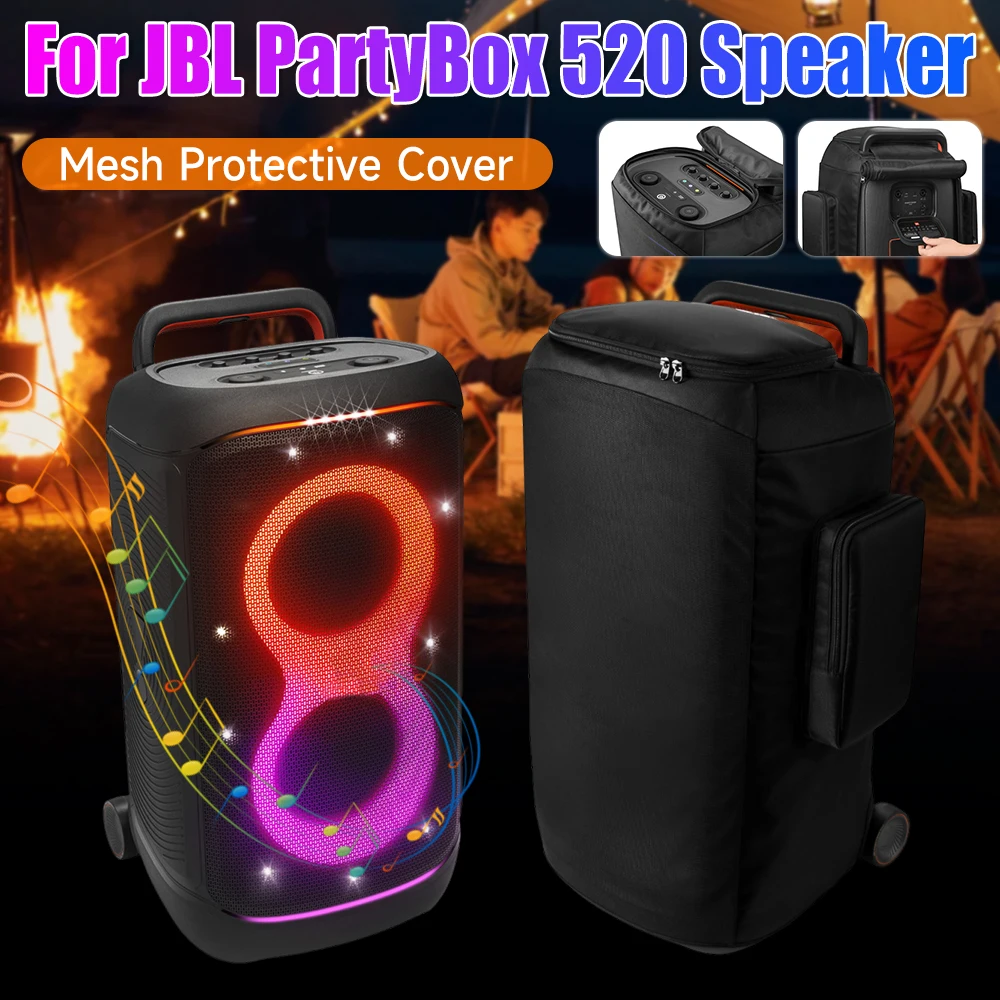 

Чехол для портативной колонки JBL PartyBox 520, пылезащитный, на молнии, из утолщенного нейлона, сумка для хранения колонки, защита от царапин, для путешествий на природе