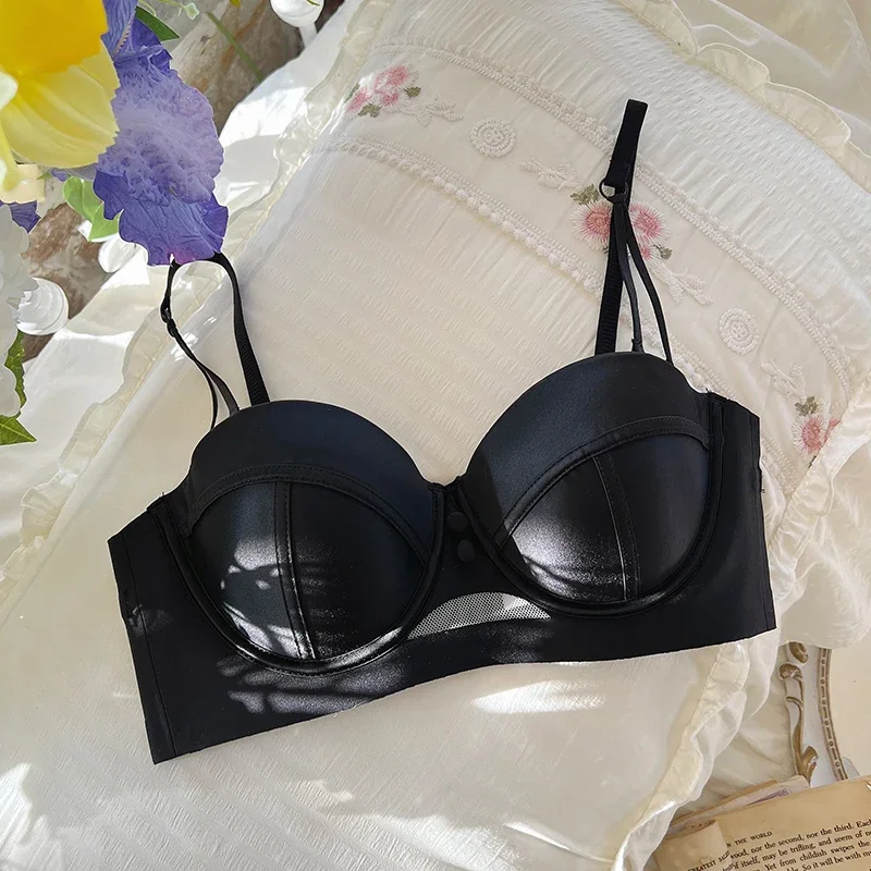 YUQI'S القرمزي خمر مجموعة الملابس الداخلية رفع تأثير تمثال نصفي صغير فيكتورياس سر نمط Wirefree الصدرية زودياك سنة هدية مثير محسن #3