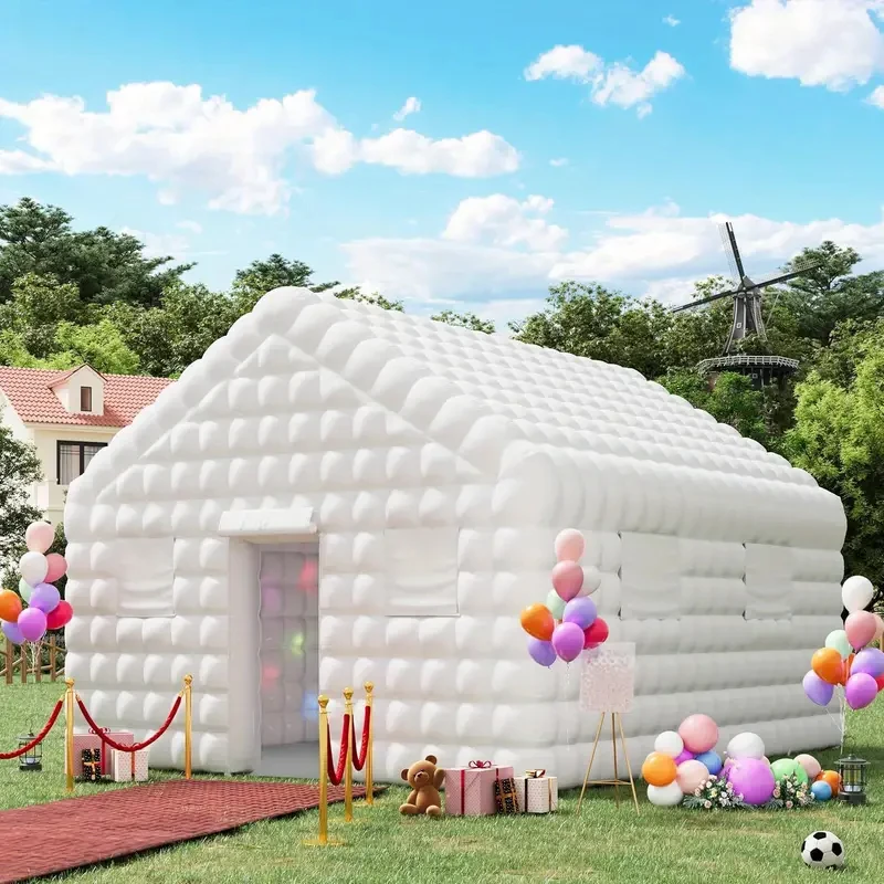 Commercial 20FT Portable Inflatable White Cube Tent House Inflatable Nightclub Room Bar Tent for Wedding Birthday Event Show