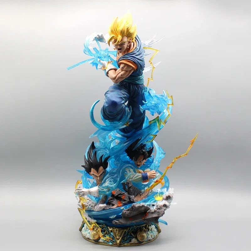 46cm Vegetto Dragon Ball Figurine Vegetto Action Figures Three Headed Luminous Anime PVC Collection Model Toys Peripheral Gifts