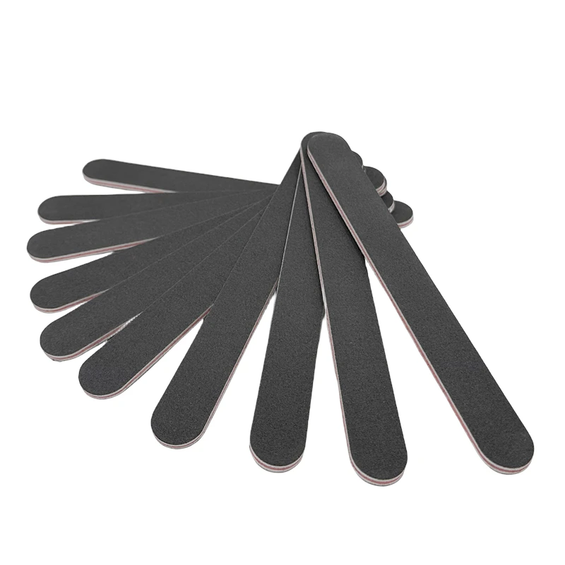 5Pcs/10Pcs Nailfile Professional Nail Buffer Black Sandpaper Strong Straight Lime Angle 100/180 Buffing Sanding Files Tools