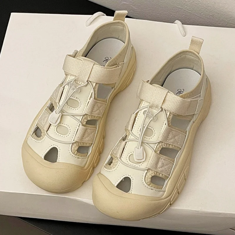 

Спортивные сандалии 2025 года, новые дышащие нескользящие туфли на открытом воздухе, повседневные удобные быстросохнущие пляжные сандалии, женская обувь в стиле ретро