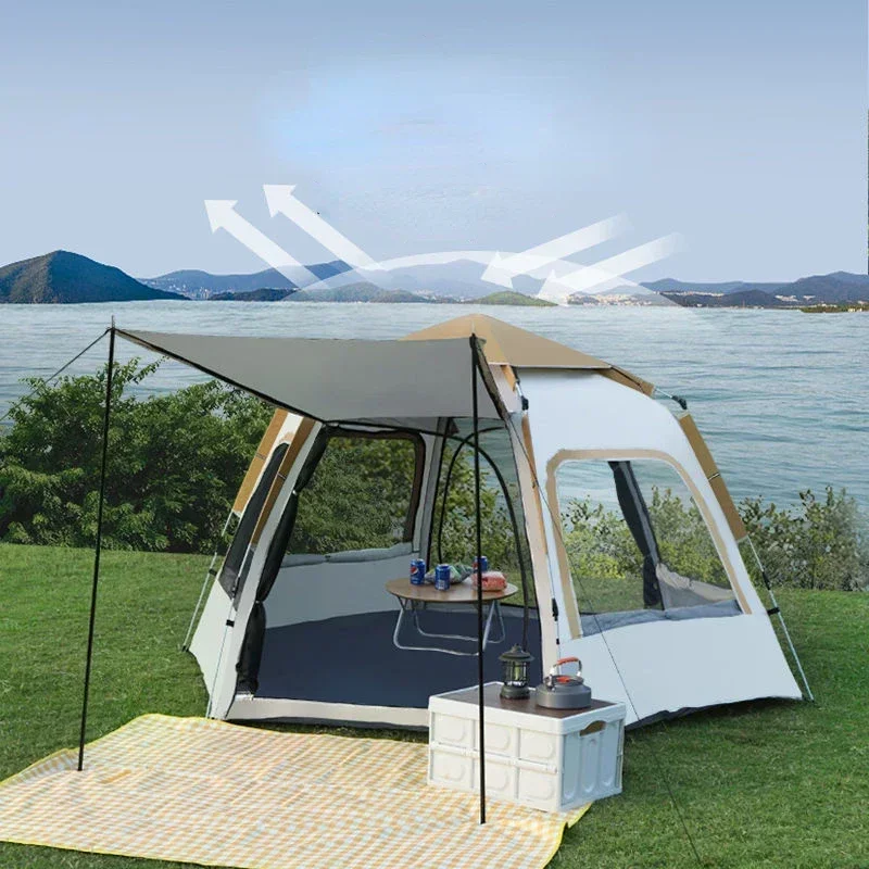 

YOUSKY Camping Tent Outdoor Hexagonal Thickened Fully Automatic Portable Rainproof Tent for Travel Hiking and Family Use