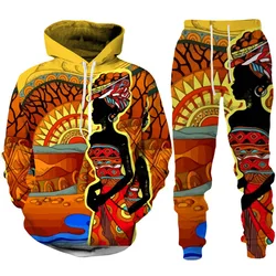Kids Sweatshirt Sets 3D Print African Ethnic Style Boy Girl Hoodie Pants Loose Long Sleeve Hoodies Sweatshirts Children Clothing