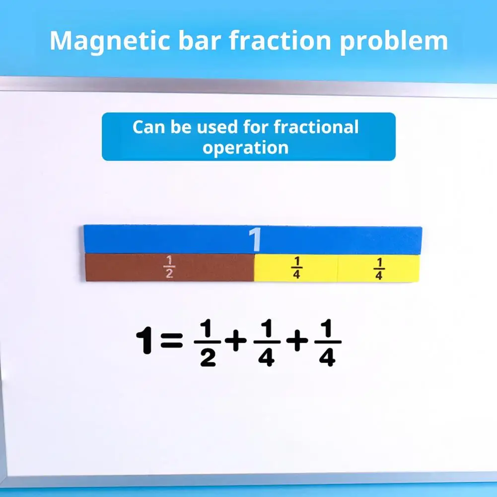 23/24cm Magnetic Fraction Tiles Math Manipulatives Learning Rainbow Fraction Blocks Elementary School Educational Kit For Kids