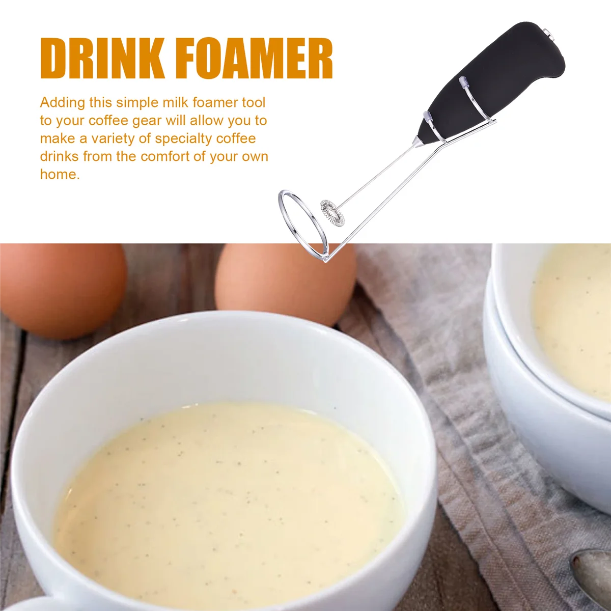 [op voorraad] Melkopschuimer met standaard Handbediende garde Drinkschuimer Mini Blender Mixer voor koffie Frappe Matcha Espresso