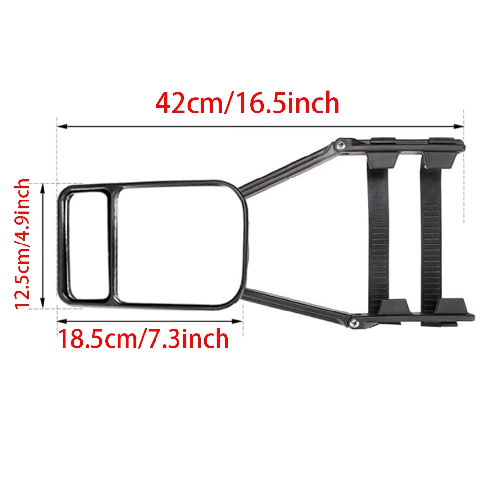 1/2PCS Universal Caravan Trailer Car Towing Mirror Adjustable Tow Mirror Extension Strap Rear View Side Spot Blind Convex Truck