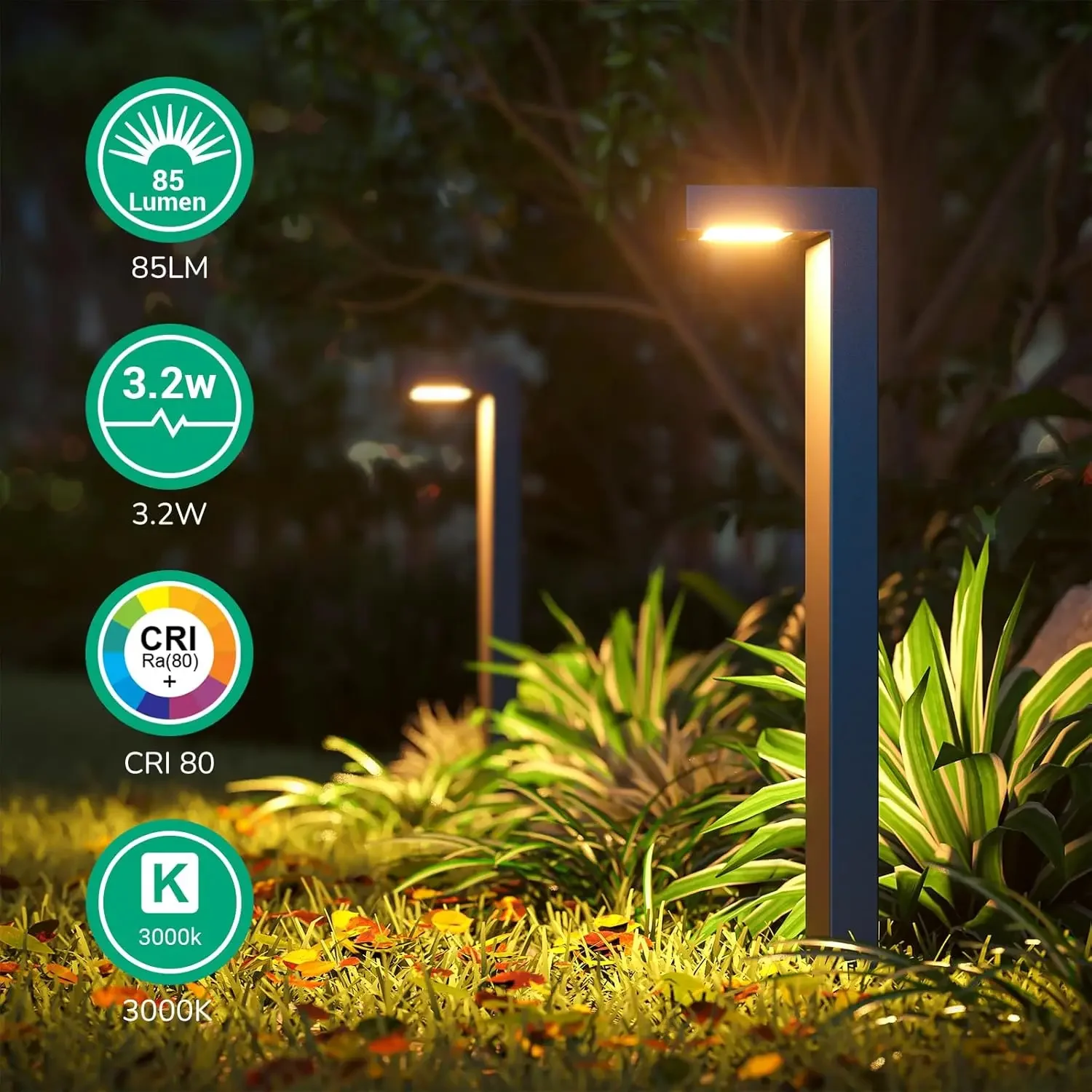 Landscape Lights, 3.2W 85LM 3000K 50,000Hrs Electric LED Pathway Light Wired, Waterproof Outdoor Landscape Lighting & Accessorie