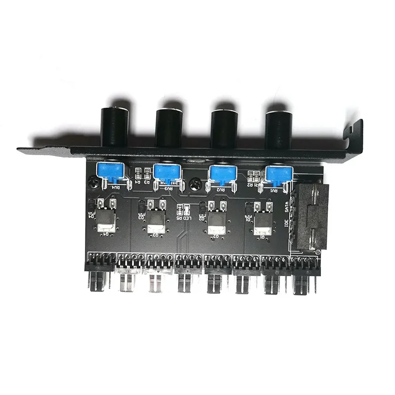 PC 8 Channels Fan Hub 4 Knob Cooling Fan Speed Controller for CPU Case HDD VGA PWM Fan PCI Bracket 12V Fan Control Power Supply - Image 2